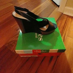 Charles David black wedges. Size 9 1/2
